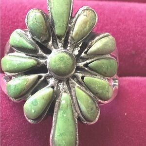 Green Sonoran lime turquoise stones and sterling silver